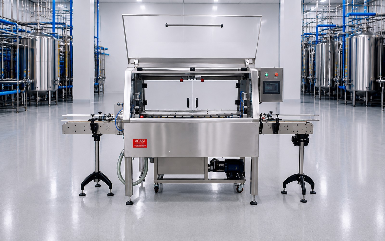 BR-15 automatic inline bottle cleaner, front view