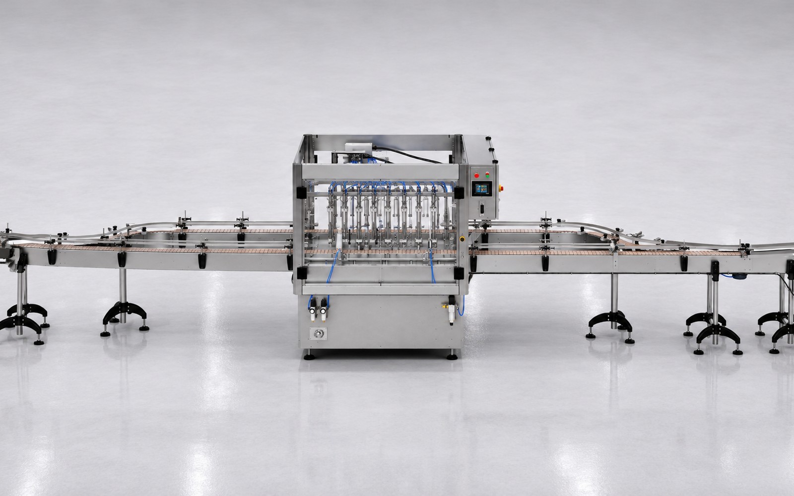 FMF-12000-DL Dual Lane Flow Meter Filler, front view