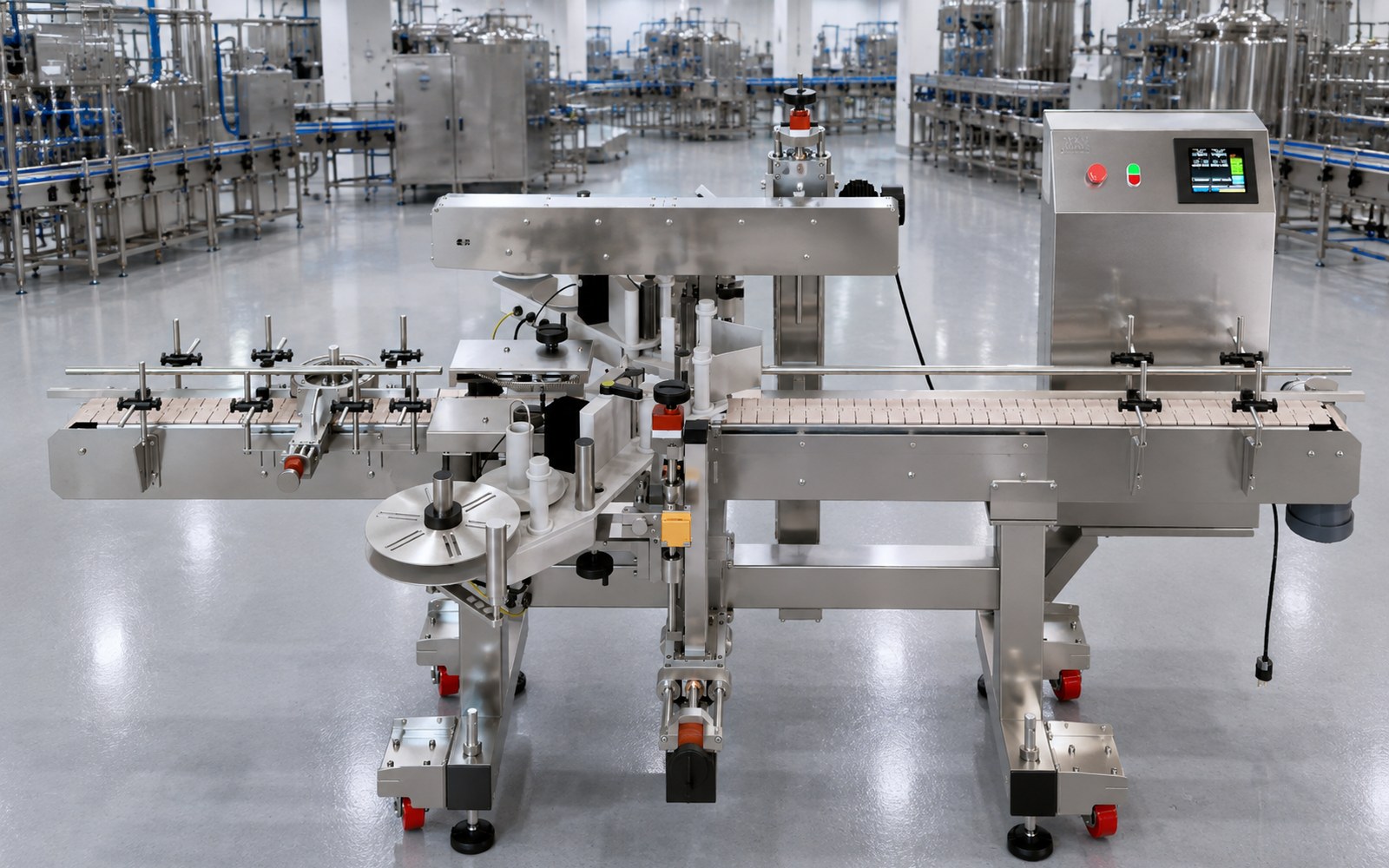 Tru-Labeler-FB front-and-back labeler, front view