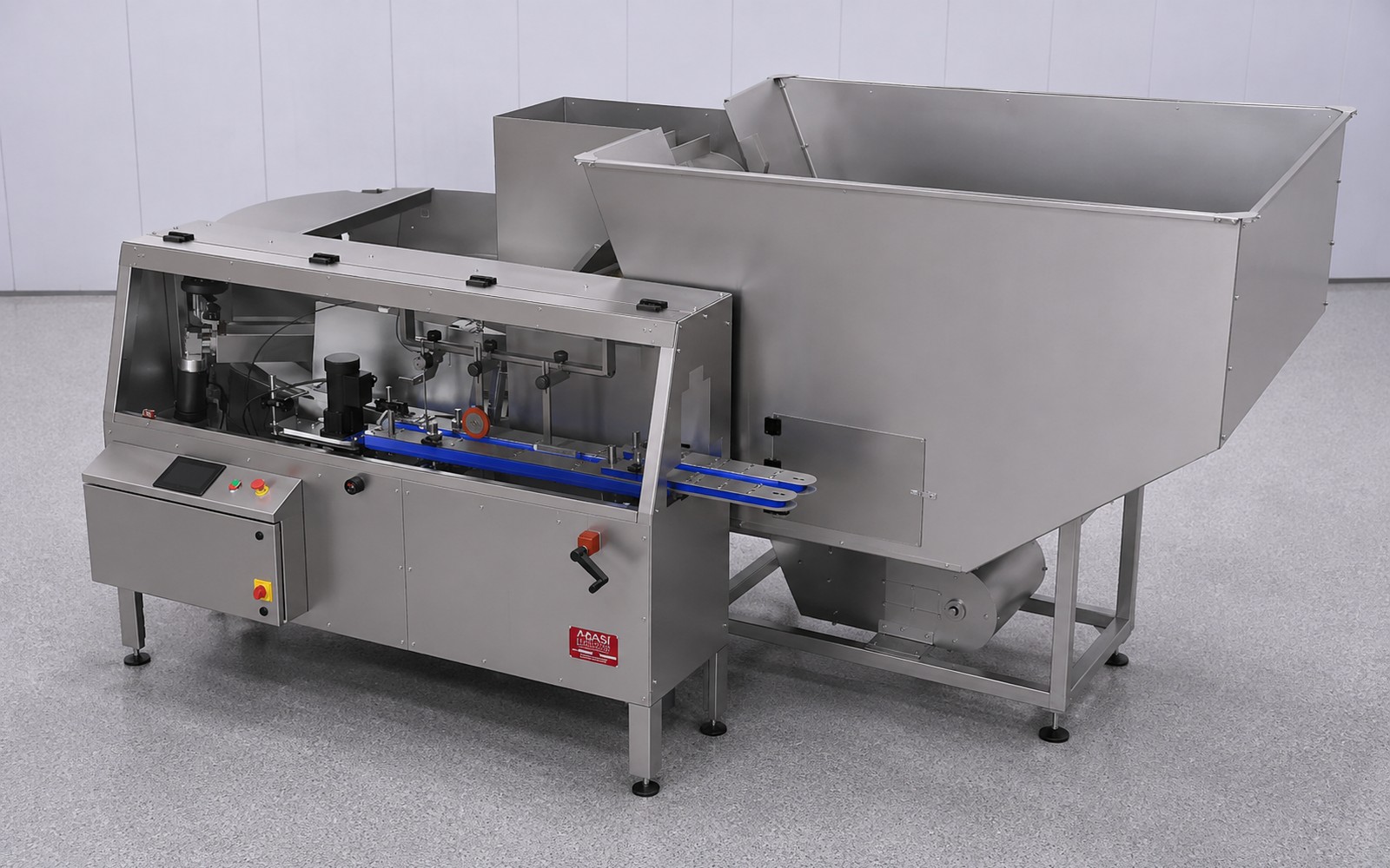 TruSort-72 automatic bottle unscrambler, front angled view