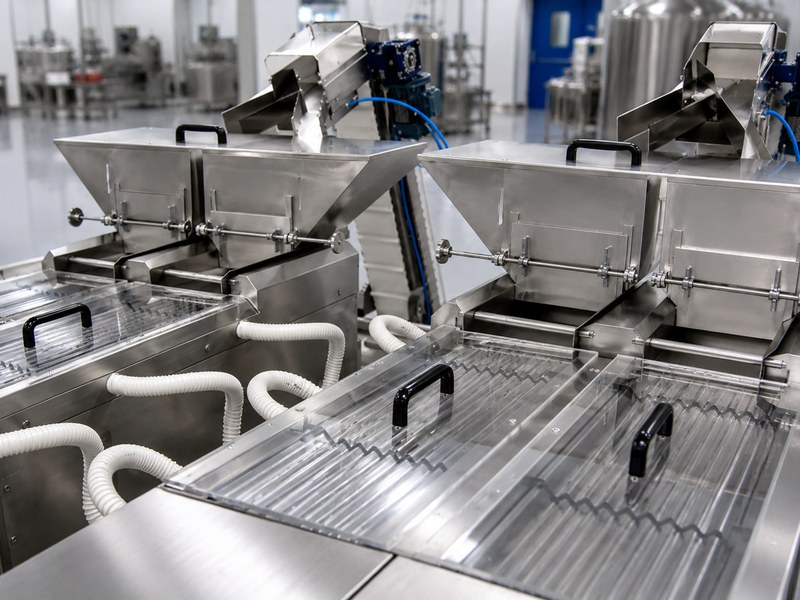 UAC-32 infeed hoppers, close-up