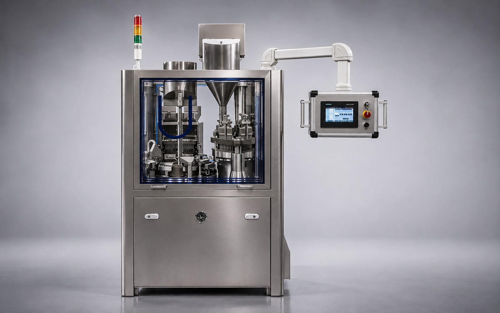 UAF-2500C high speed capsule filling machine, front view